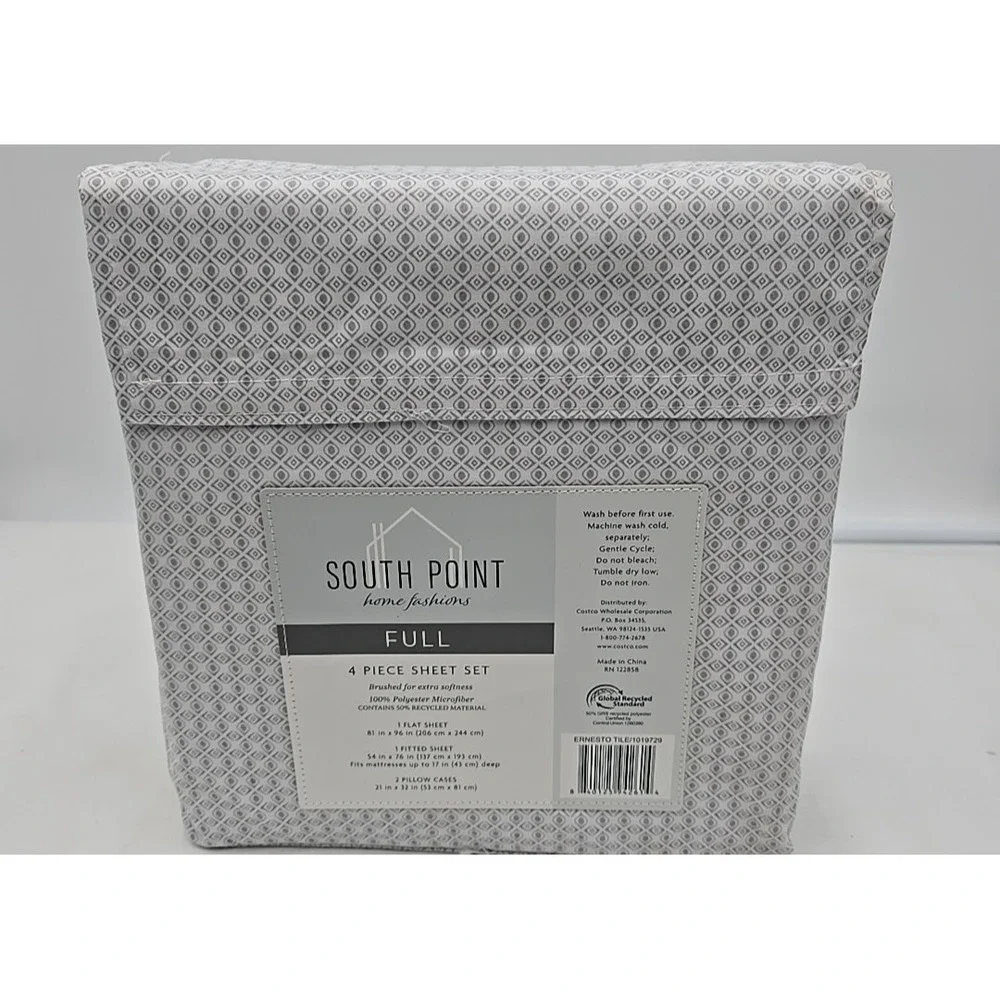 South Point Home Fashions Microfiber 6-piece Full Sheet Set Ernesto Tile‎